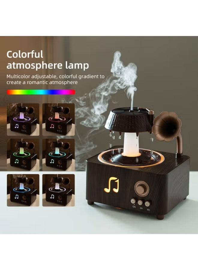 راديو مصباح إضاءة محيطية RGB مع مرطب هواء بالرذاذ، ومكبر صوت بلوتوث، وموزع للروائح، وضوء ليلي ملون متزامن مع الموسيقى لغرفة النوم وديكور المنزل. - Image 4